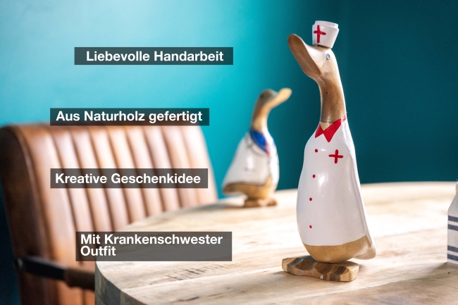 Dänische Krankenschwester Ente aus Naturholz